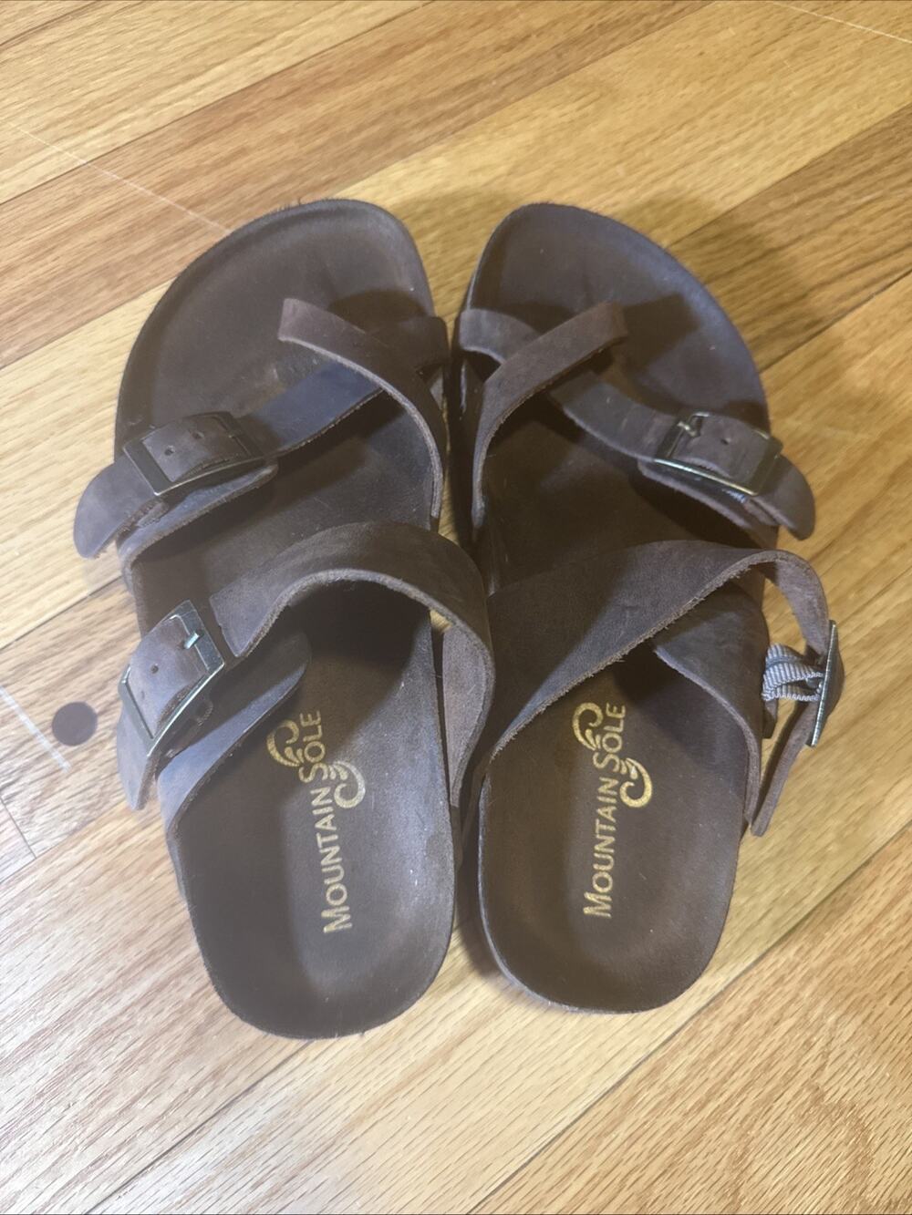 Mountain Sole Two Strap Leather Comfort Sandals Women's 6